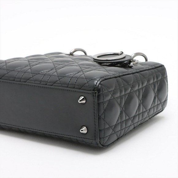 Christian Dior My Lady Dior Cannage Leather 2WAY Handbag Black - Picture 3 of 10